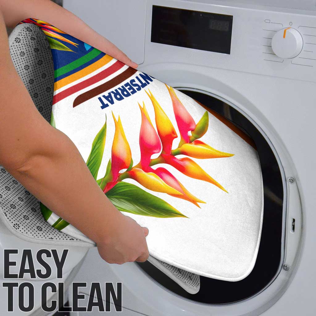 Montserrat Bathroom Set with Heliconia Flower Illustration Colorful Retro Stripe Design - Wonder Print Shop