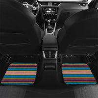 Montserrat Car Mats with Heliconia Flower Illustration Colorful Retro Stripe Design - Wonder Print Shop