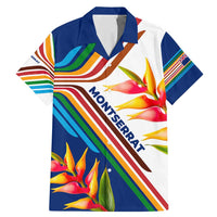 Montserrat Family Matching Mermaid Dress and Hawaiian Shirt with Heliconia Flower Illustration Colorful Retro Stripe Design - Wonder Print Shop