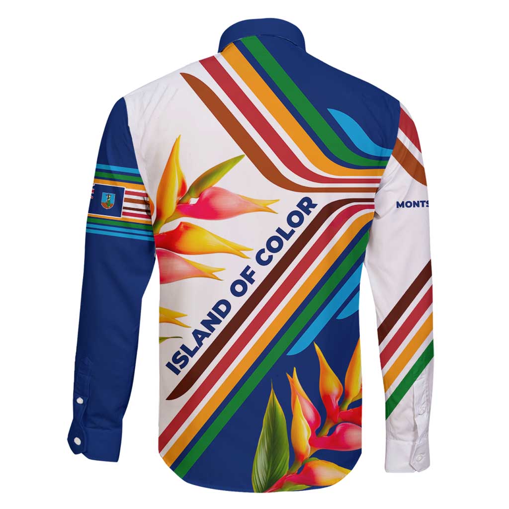 Montserrat Family Matching Mermaid Dress and Hawaiian Shirt with Heliconia Flower Illustration Colorful Retro Stripe Design - Wonder Print Shop