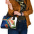 Montserrat Shoulder Handbag with Heliconia Flower Illustration Colorful Retro Stripe Design - Wonder Print Shop