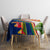 Montserrat Tablecloth with Heliconia Flower Illustration Colorful Retro Stripe Design - Wonder Print Shop