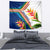 Montserrat Tapestry with Heliconia Flower Illustration Colorful Retro Stripe Design - Wonder Print Shop
