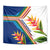 Montserrat Tapestry with Heliconia Flower Illustration Colorful Retro Stripe Design - Wonder Print Shop