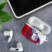 Montserrat AirPods Case with Gecko Illustration Red Blue Wavy Line Design - Wonder Print Shop