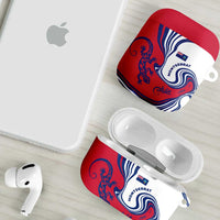 Montserrat AirPods Case with Gecko Illustration Red Blue Wavy Line Design - Wonder Print Shop