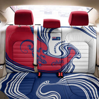 Montserrat Back Car Seat Cover with Gecko Illustration Red Blue Wavy Line Design - Wonder Print Shop