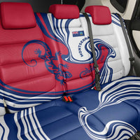Montserrat Back Car Seat Cover with Gecko Illustration Red Blue Wavy Line Design - Wonder Print Shop