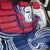 Montserrat Back Car Seat Cover with Gecko Illustration Red Blue Wavy Line Design - Wonder Print Shop