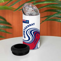 Montserrat 4 in 1 Can Cooler Tumbler with Gecko Illustration Red Blue Wavy Line Design - Wonder Print Shop