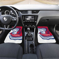 Montserrat Car Mats with Gecko Illustration Red Blue Wavy Line Design - Wonder Print Shop