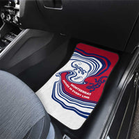Montserrat Car Mats with Gecko Illustration Red Blue Wavy Line Design - Wonder Print Shop