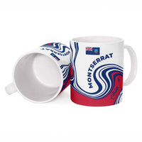 Montserrat Ceramic Mug with Gecko Illustration Red Blue Wavy Line Design - Wonder Print Shop