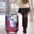Montserrat Luggage Cover with Gecko Illustration Red Blue Wavy Line Design - Wonder Print Shop
