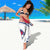 Montserrat Sarong with Gecko Illustration Red Blue Wavy Line Design - Wonder Print Shop