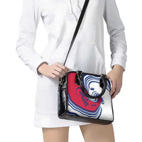 Montserrat Shoulder Handbag with Gecko Illustration Red Blue Wavy Line Design - Wonder Print Shop