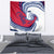 Montserrat Tapestry with Gecko Illustration Red Blue Wavy Line Design - Wonder Print Shop