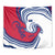 Montserrat Tapestry with Gecko Illustration Red Blue Wavy Line Design - Wonder Print Shop