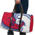 Montserrat Travel Bag with Gecko Illustration Red Blue Wavy Line Design - Wonder Print Shop
