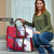 Montserrat Travel Bag with Gecko Illustration Red Blue Wavy Line Design - Wonder Print Shop