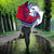 Montserrat Umbrella with Gecko Illustration Red Blue Wavy Line Design - Wonder Print Shop
