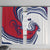 Montserrat Window Curtain with Gecko Illustration Red Blue Wavy Line Design - Wonder Print Shop