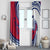 Montserrat Window Curtain with Gecko Illustration Red Blue Wavy Line Design - Wonder Print Shop