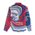 Montserrat Women Casual Shirt with Gecko Illustration Red Blue Wavy Line Design - Wonder Print Shop