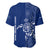 Montserrat Baseball Jersey with Tribal Sea Turtle Illustration Blue Polynesian Pattern Design - Wonder Print Shop