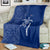 Montserrat Blanket with Tribal Sea Turtle Illustration Blue Polynesian Pattern Design - Wonder Print Shop