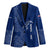 Montserrat Blazer with Tribal Sea Turtle Illustration Blue Polynesian Pattern Design - Wonder Print Shop