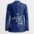 Montserrat Blazer with Tribal Sea Turtle Illustration Blue Polynesian Pattern Design - Wonder Print Shop