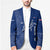 Montserrat Blazer with Tribal Sea Turtle Illustration Blue Polynesian Pattern Design - Wonder Print Shop