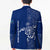 Montserrat Blazer with Tribal Sea Turtle Illustration Blue Polynesian Pattern Design - Wonder Print Shop
