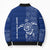 Montserrat Bomber Puffer Jacket with Tribal Sea Turtle Illustration Blue Polynesian Pattern Design - Wonder Print Shop