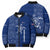 Montserrat Bomber Puffer Jacket with Tribal Sea Turtle Illustration Blue Polynesian Pattern Design - Wonder Print Shop