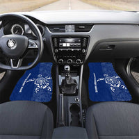 Montserrat Car Mats with Tribal Sea Turtle Illustration Blue Polynesian Pattern Design - Wonder Print Shop