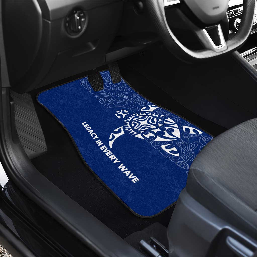 Montserrat Car Mats with Tribal Sea Turtle Illustration Blue Polynesian Pattern Design - Wonder Print Shop