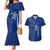 Montserrat Couples Matching Mermaid Dress and Hawaiian Shirt with Tribal Sea Turtle Illustration Blue Polynesian Pattern Design - Wonder Print Shop