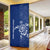 Montserrat Door Cover with Tribal Sea Turtle Illustration Blue Polynesian Pattern Design - Wonder Print Shop