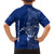 Montserrat Family Matching Off The Shoulder Long Sleeve Dress and Hawaiian Shirt with Tribal Sea Turtle Illustration Blue Polynesian Pattern Design - Wonder Print Shop