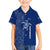 Montserrat Family Matching Short Sleeve Bodycon Dress and Hawaiian Shirt with Tribal Sea Turtle Illustration Blue Polynesian Pattern Design - Wonder Print Shop