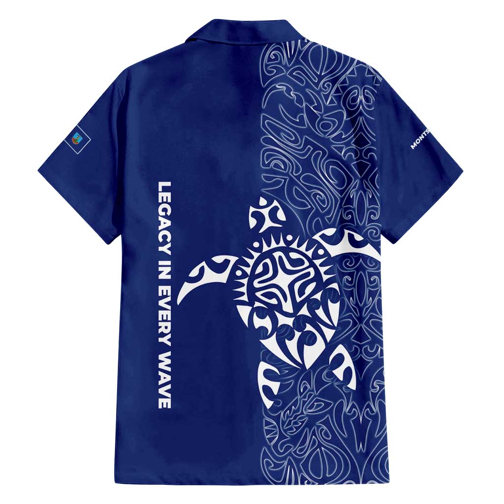 Montserrat Family Matching Tank Maxi Dress and Hawaiian Shirt with Tribal Sea Turtle Illustration Blue Polynesian Pattern Design - Wonder Print Shop