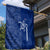Montserrat Garden Flag with Tribal Sea Turtle Illustration Blue Polynesian Pattern Design - Wonder Print Shop