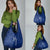 Montserrat Grocery Bag with Tribal Sea Turtle Illustration Blue Polynesian Pattern Design - Wonder Print Shop