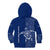Montserrat Kid Hoodie with Tribal Sea Turtle Illustration Blue Polynesian Pattern Design - Wonder Print Shop