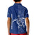 Montserrat Kid Polo Shirt with Tribal Sea Turtle Illustration Blue Polynesian Pattern Design - Wonder Print Shop