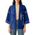 Montserrat Kimono with Tribal Sea Turtle Illustration Blue Polynesian Pattern Design - Wonder Print Shop