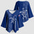 Montserrat Kimono Sleeve Blouse with Tribal Sea Turtle Illustration Blue Polynesian Pattern Design - Wonder Print Shop