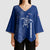 Montserrat Kimono Sleeve Blouse with Tribal Sea Turtle Illustration Blue Polynesian Pattern Design - Wonder Print Shop
